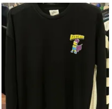 [S] BEN SHERMAN COMMON SIMPSON BATMAN ROUND MAN TO MAN SWEATSHIRT,BLACK, BMDTS487U-BLACK (SBS26)