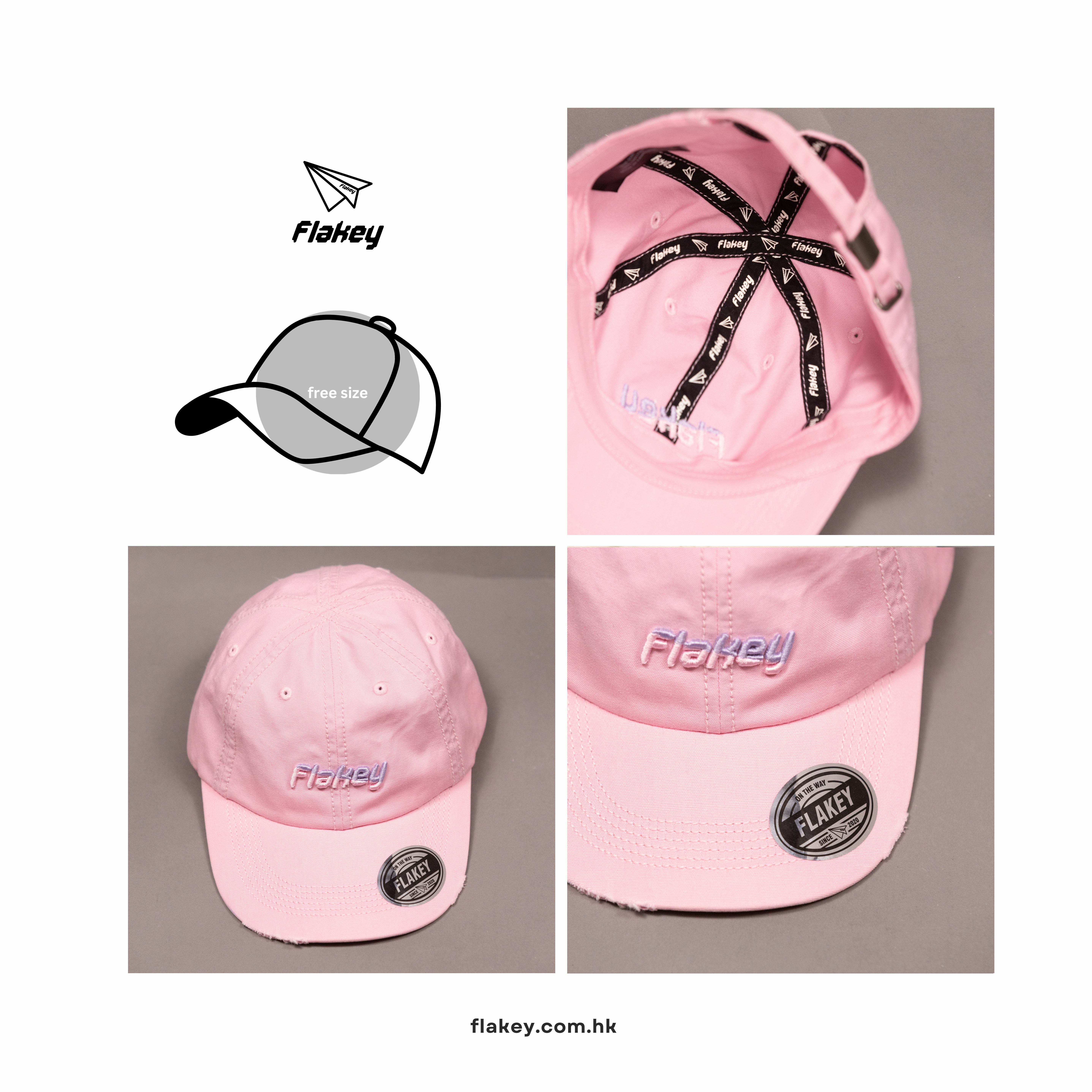 Flakey logo cap (粉紅)