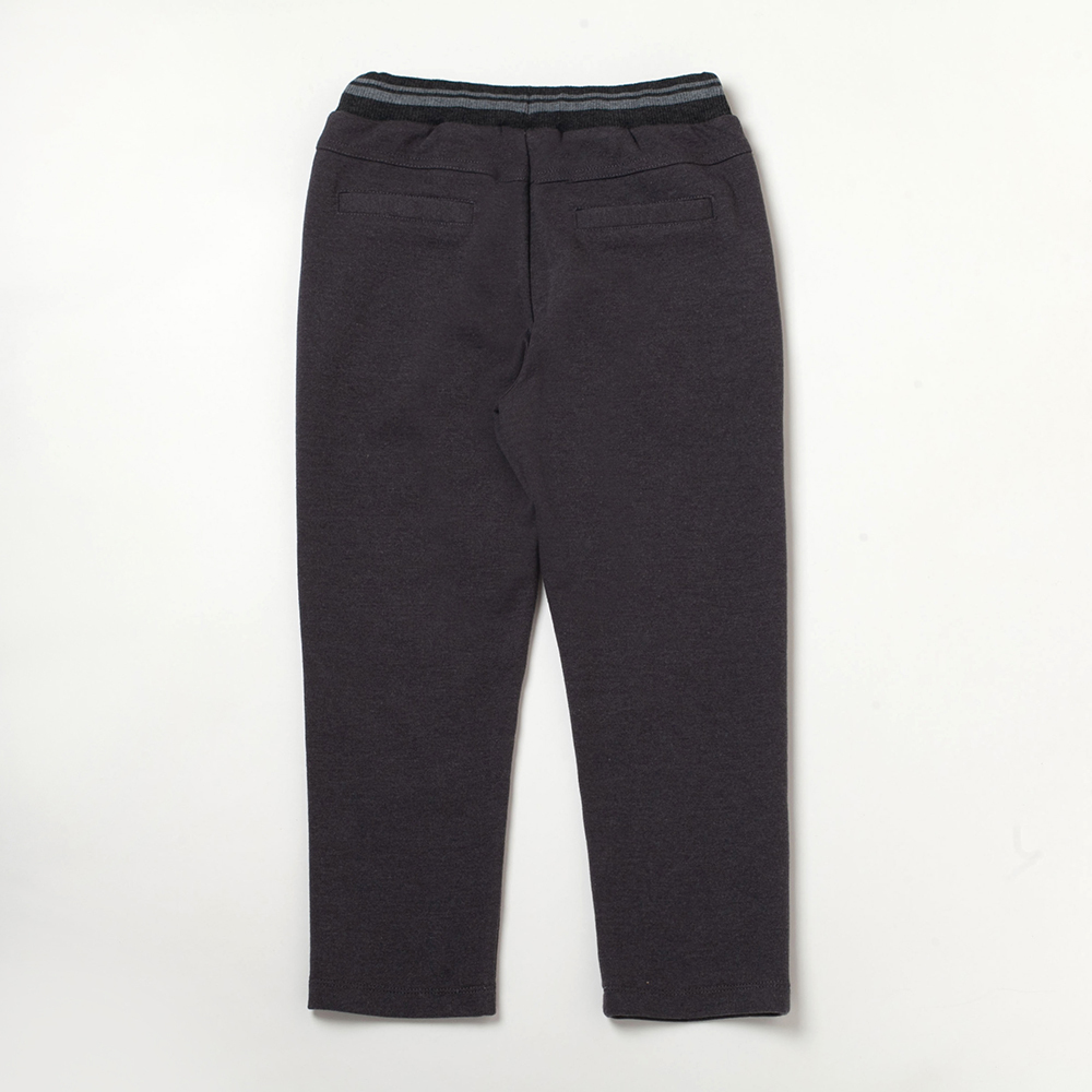 PIPPY羅紋剪接彈性棉長褲 深灰