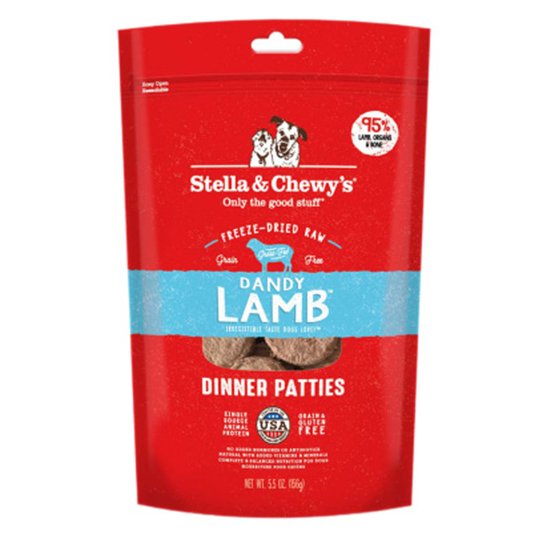 Stella’s & Chewy's Freeze-Dried Raw Dandy LamB Dinner Patties．5.5oz/14oz/25oz
