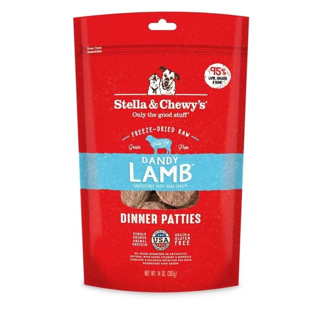 Stella’s & Chewy's Freeze-Dried Raw Dandy LamB Dinner Patties．5.5oz/14oz/25oz