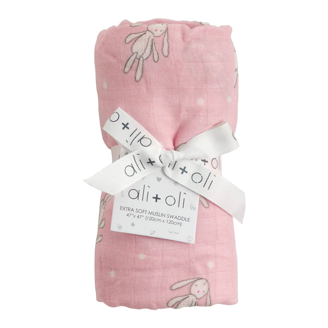 Ali+Oli - Muslin Swaddle Blanket (Rag Doll Bunny)