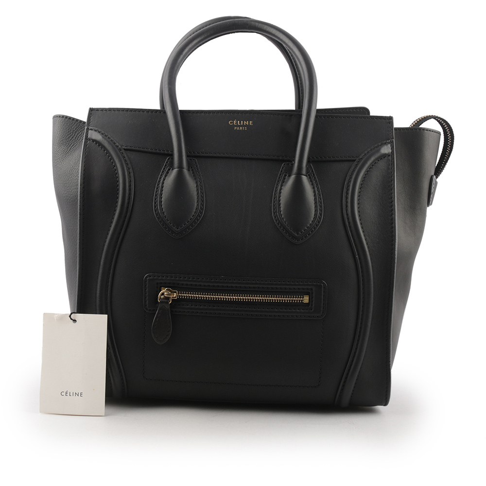 【CELINE】Luggage 冏包 笑臉包 MINI手提包(黑色) 165213HSC.38NO
