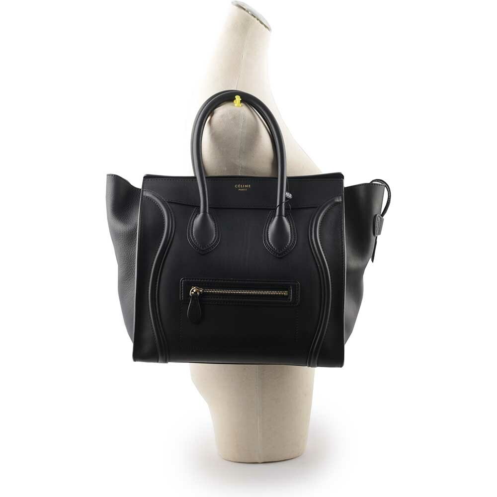 【CELINE】Luggage 冏包 笑臉包 MINI手提包(黑色) 165213HSC.38NO