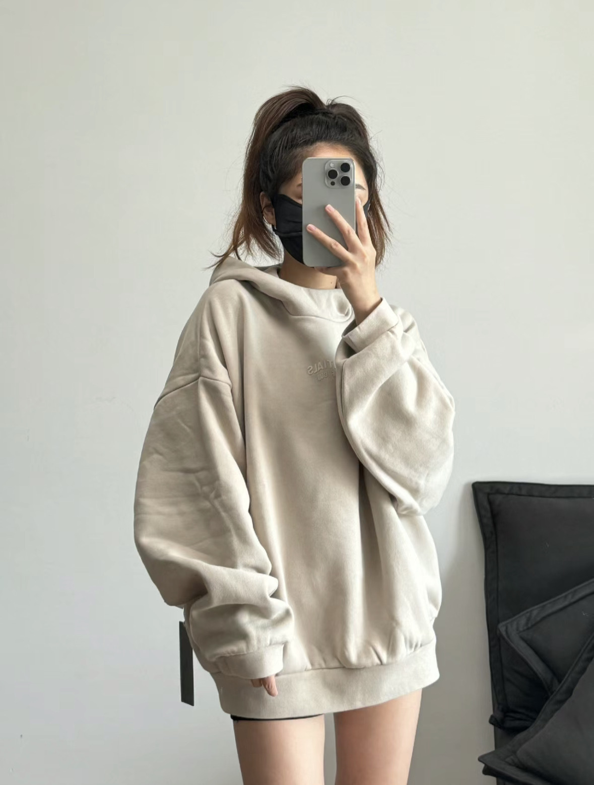 <線上SALE❤️‍🔥> Essentials Hoodie 半高領帽Tee 米白