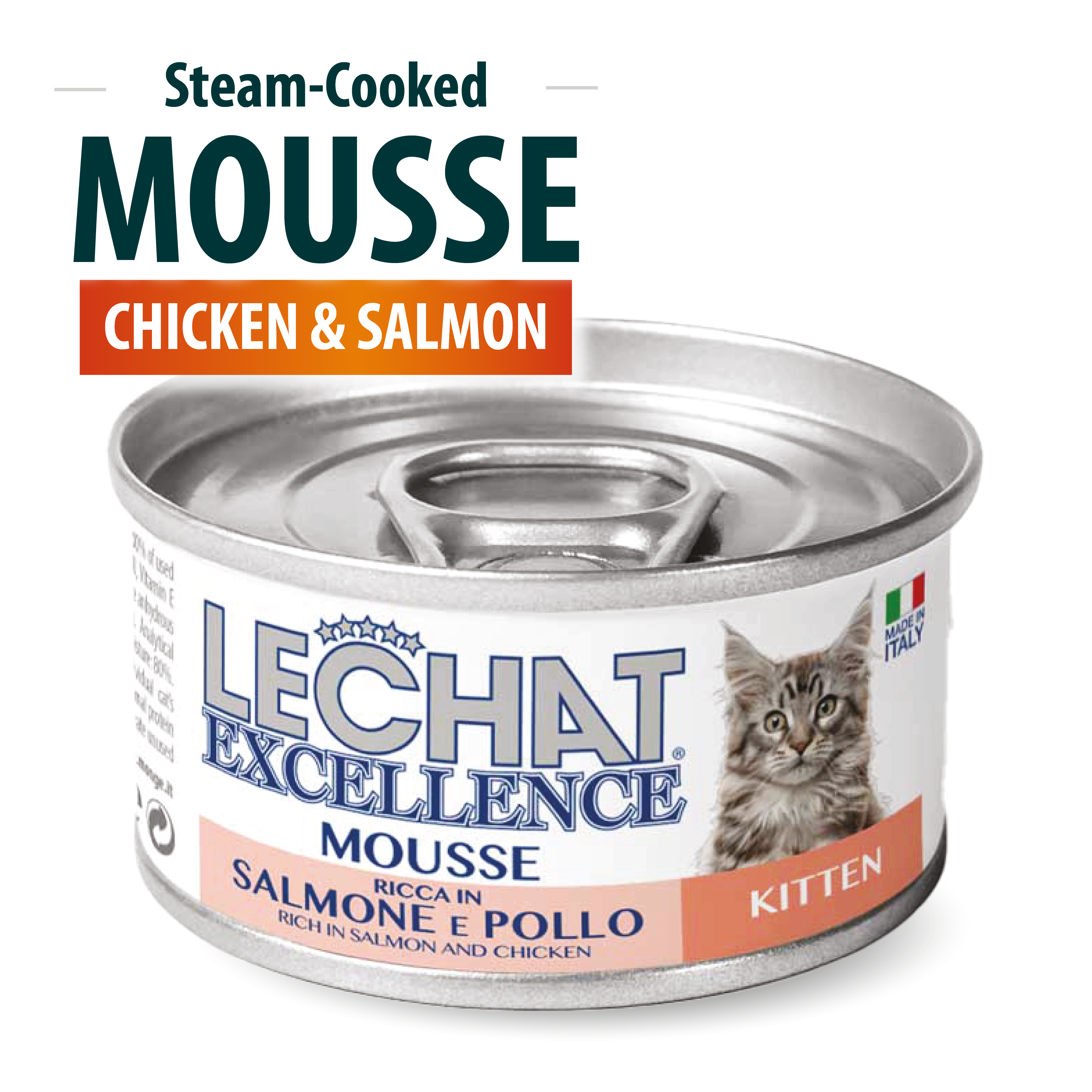 Lechat Exc.鮮雞肉三文魚 慕絲 (幼貓)主食罐 85g (LE-0936)