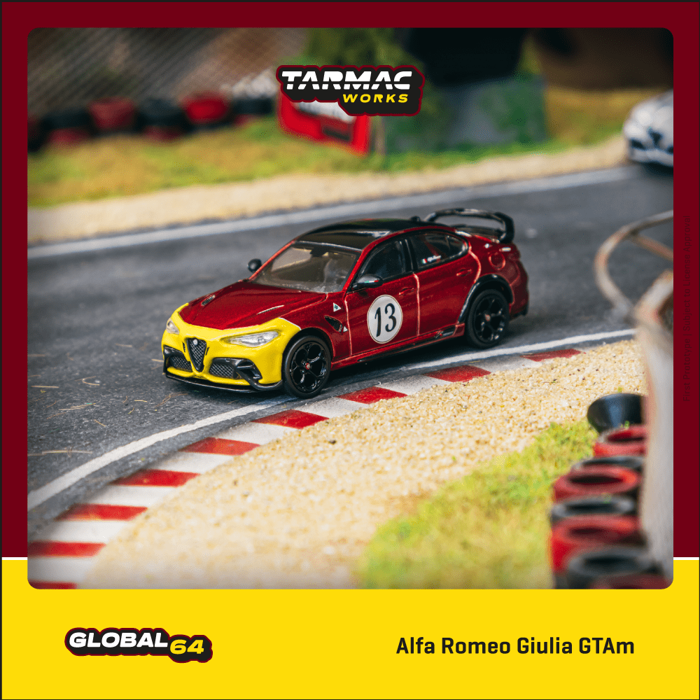 Tarmac Works 1/64 Alfa Romeo Giulia GTAm Red / Yellow