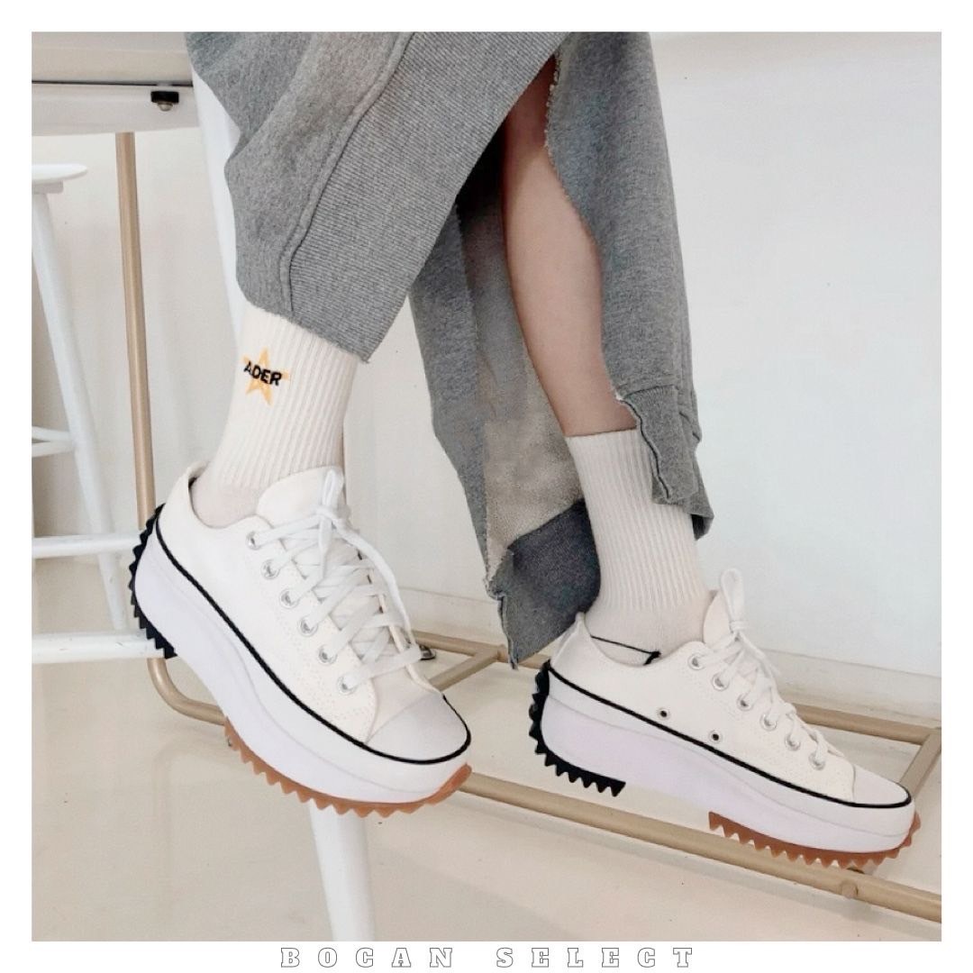 Converse Run Star Hike 厚底 白 鋸齒 低筒 （168817C）