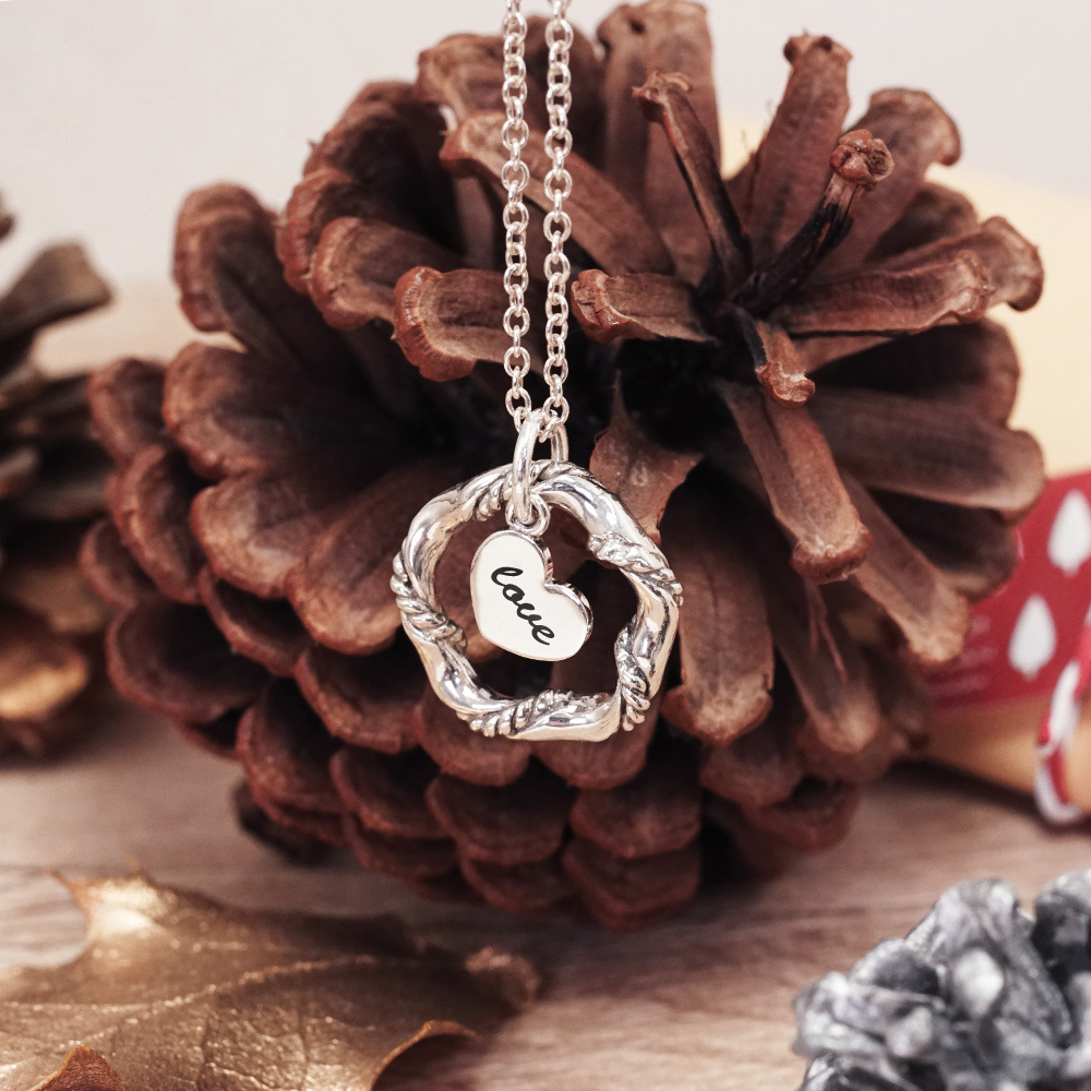 平安夜心願 花環項鍊 聖誕花圈造型 925純銀項鍊 女生項鍊