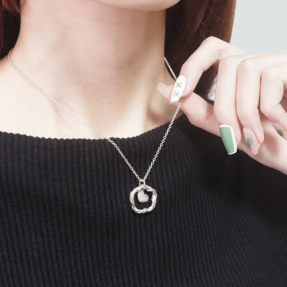 平安夜心願 花環項鍊 聖誕花圈造型 925純銀項鍊 女生項鍊