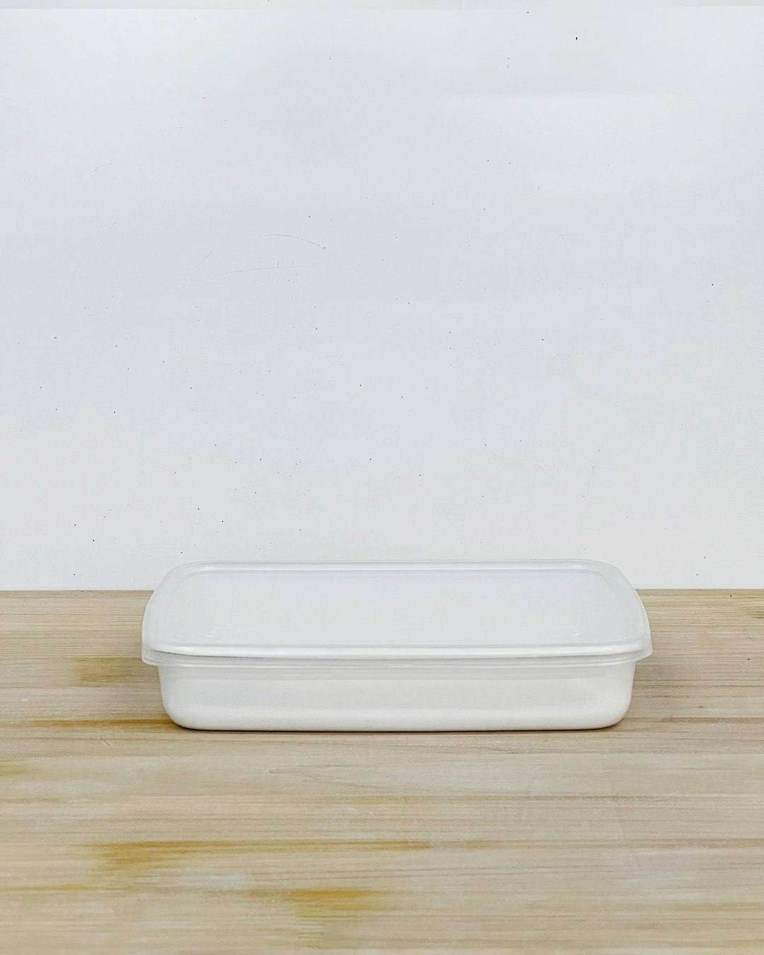 琺瑯長方淺型保存容器 M（膠蓋）｜野田琺瑯
