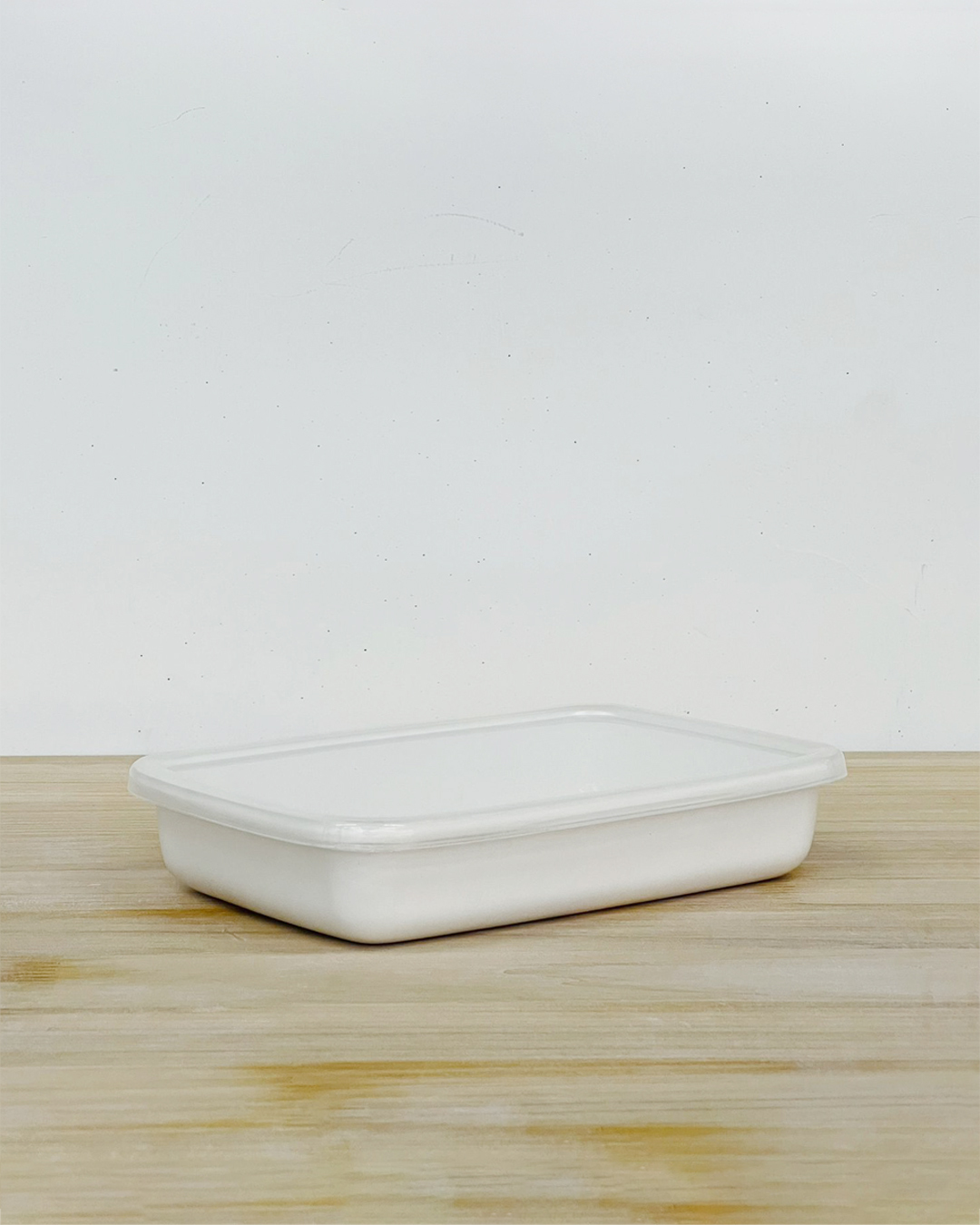 琺瑯長方淺型保存容器 M（膠蓋）｜野田琺瑯