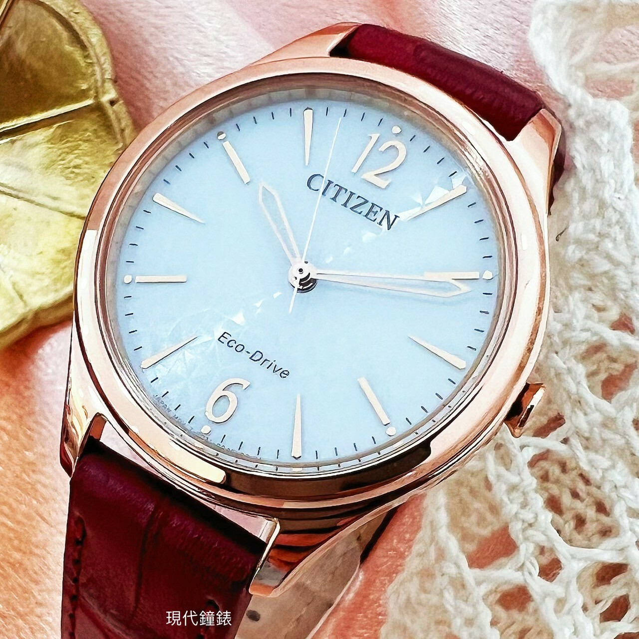 【CITIZEN 星辰】光動能法式菱格時尚腕錶EM0508-12A 32mm 現代鐘錶