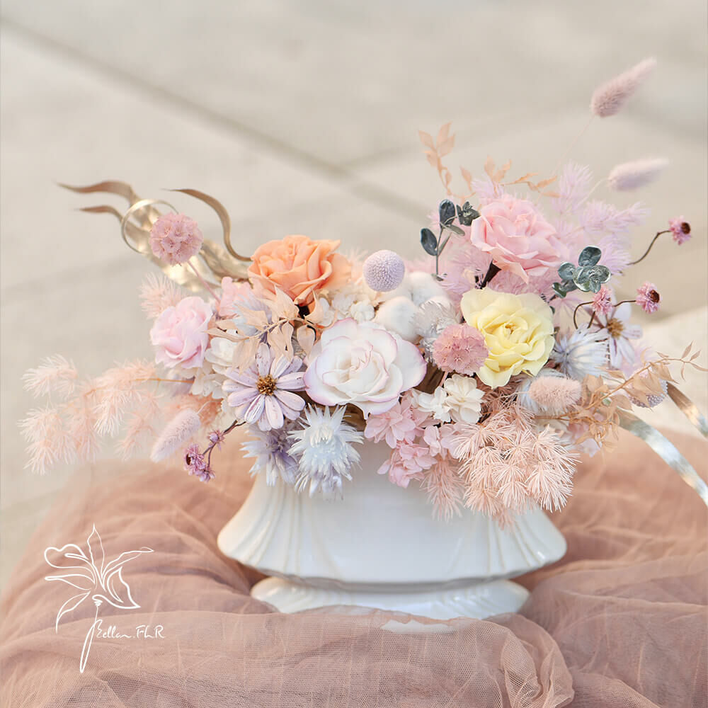 【與春天有約】永生乾燥瓷器盆花