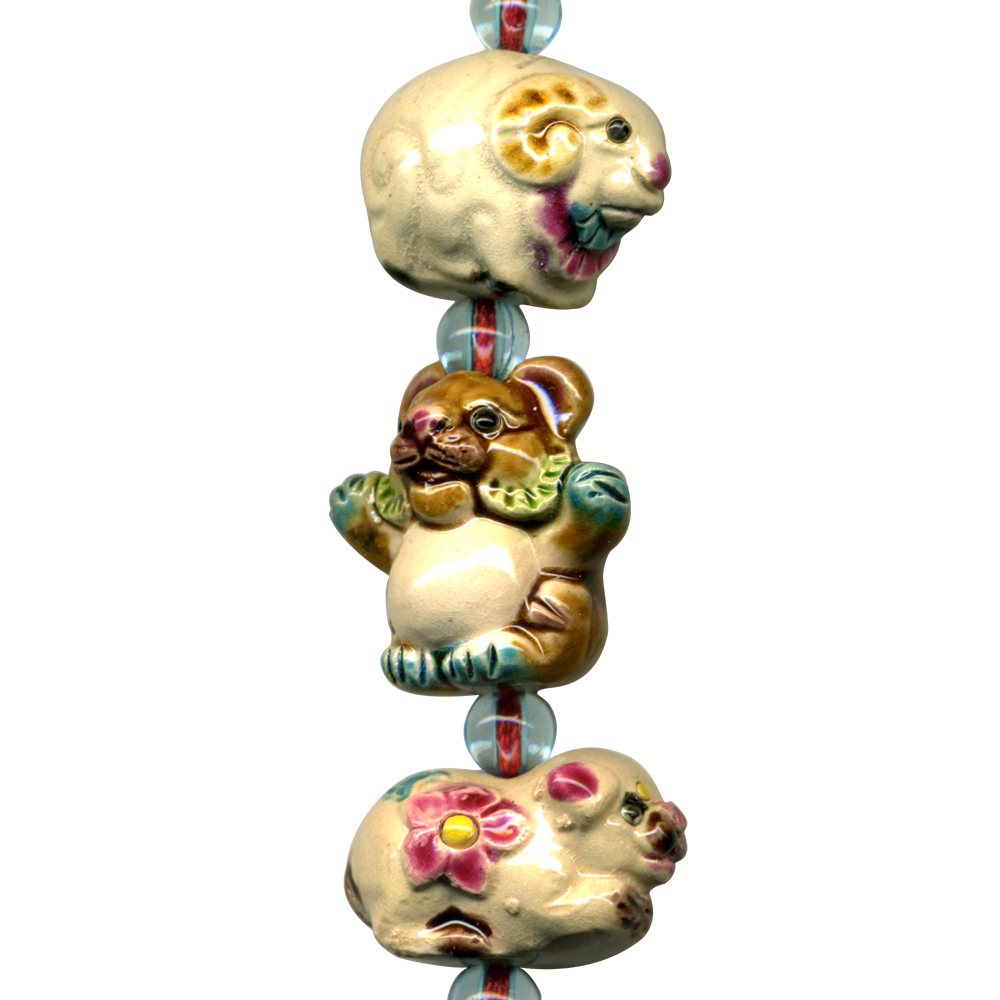 交趾陶小串中國結吊飾｜生肖馬 三合六合守護神