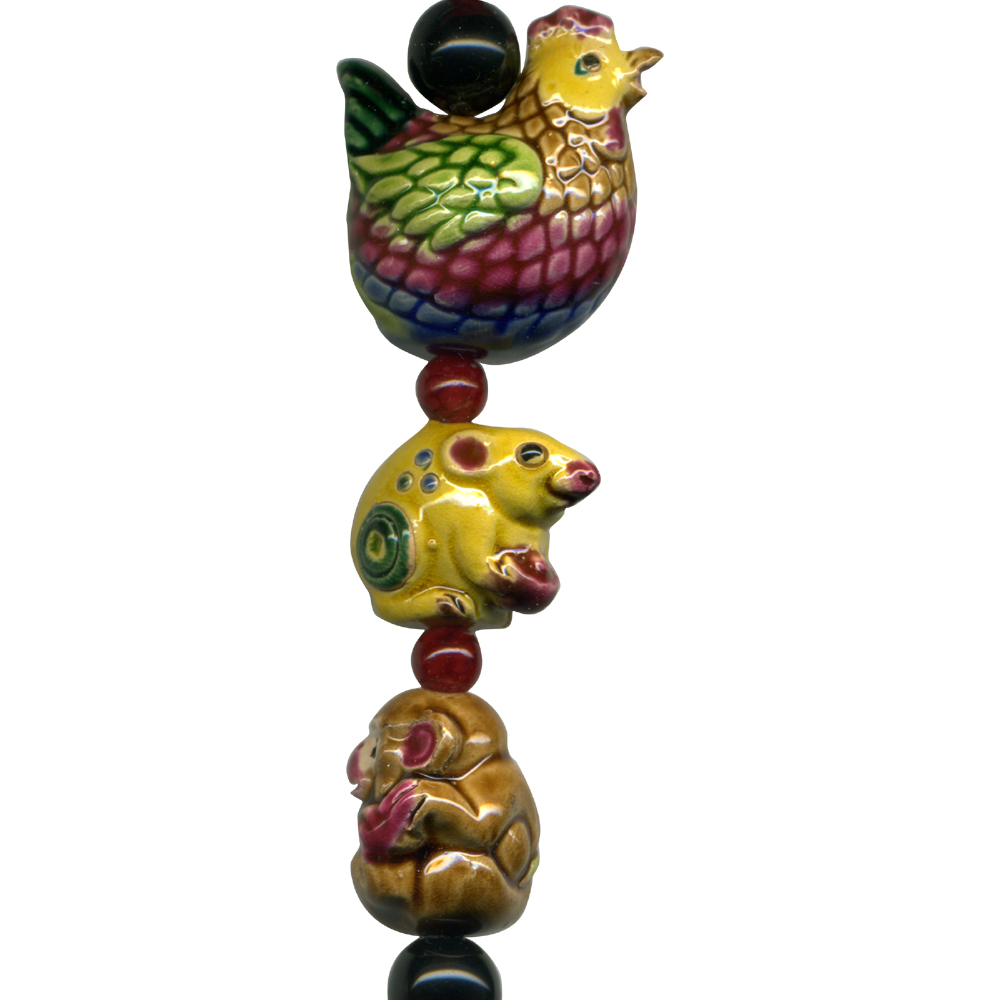 交趾陶大串中國結吊飾｜生肖龍 三合六合守護神