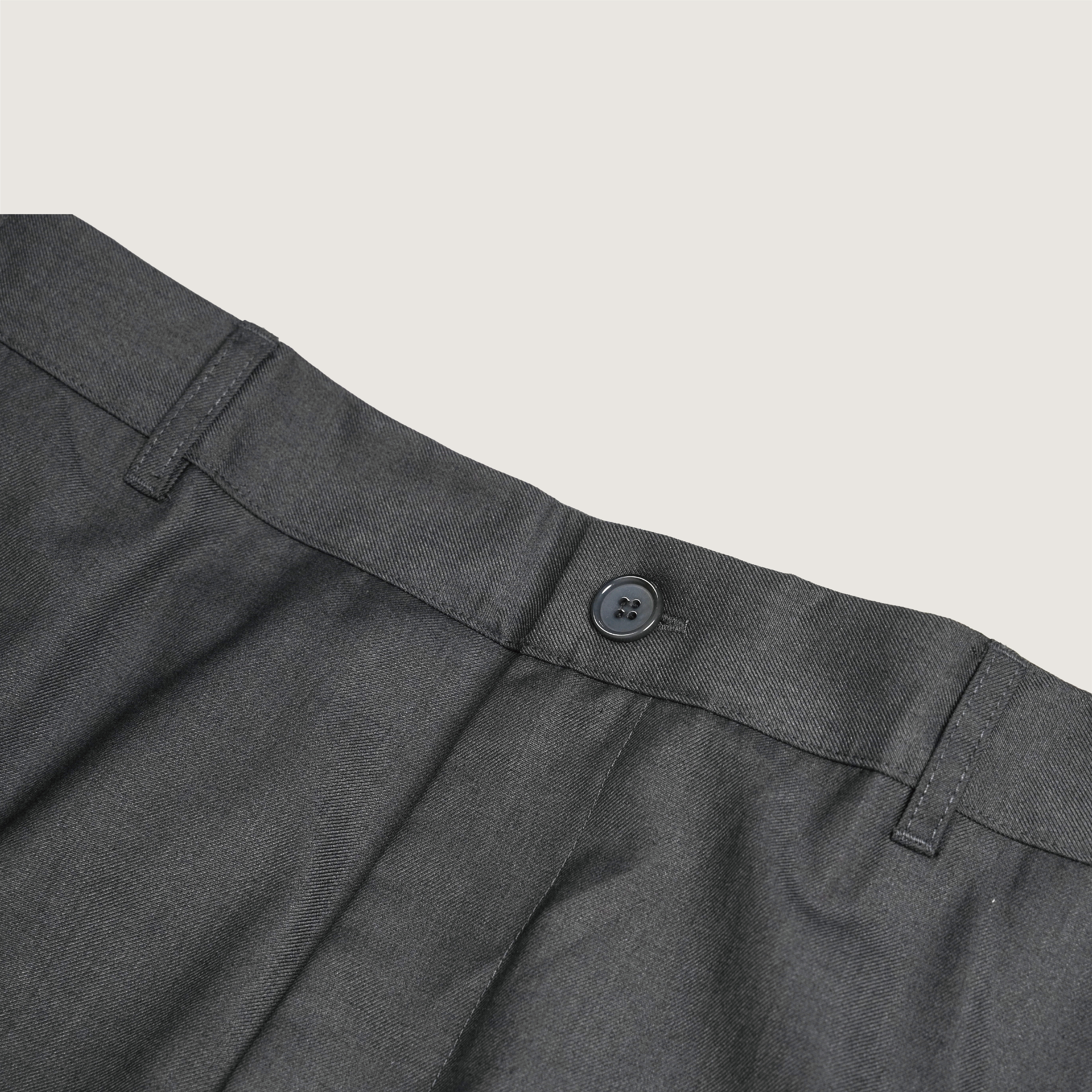 P.B.P - BOOT-CUT TWILL TROUSERS - DARK GRAY