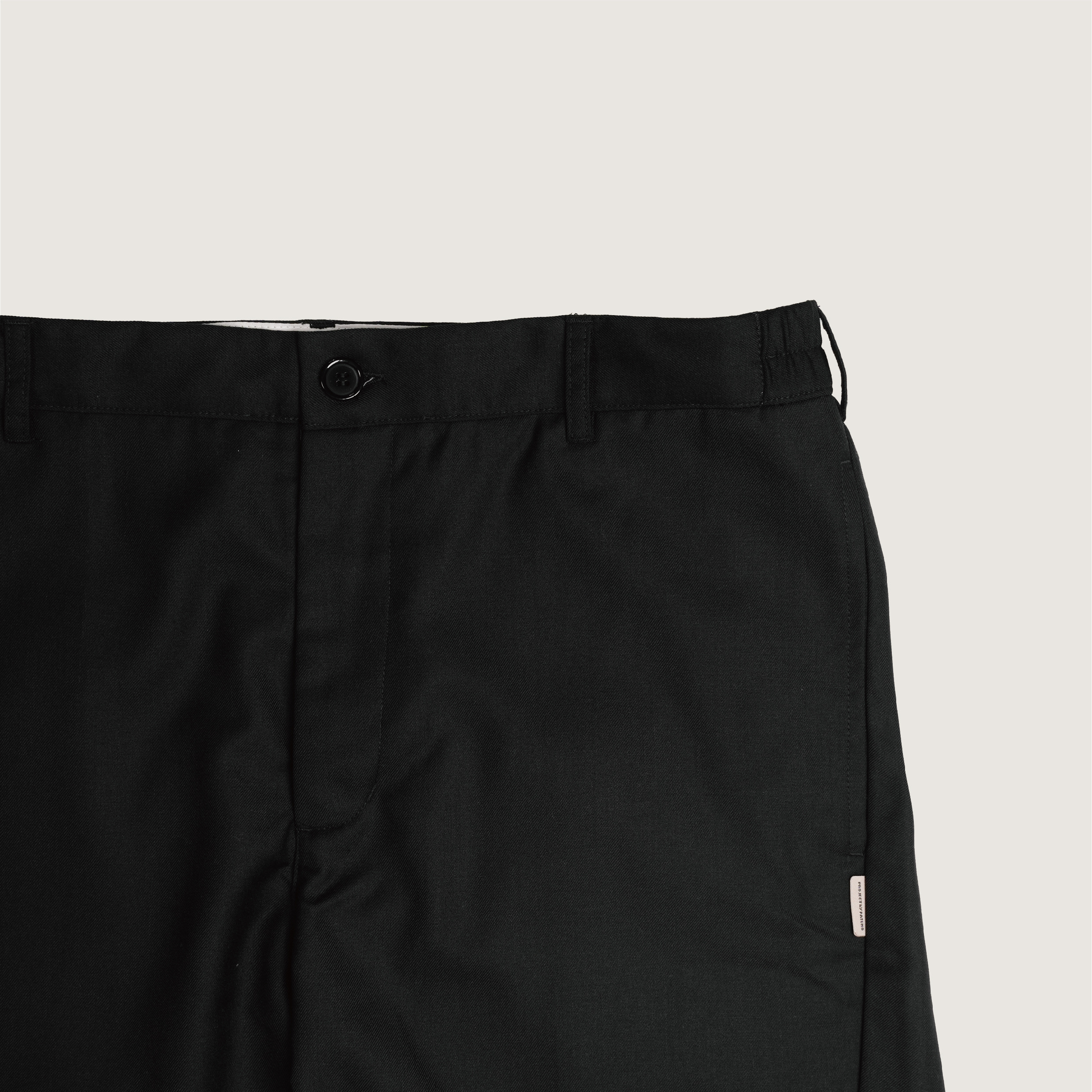 P.B.P - BOOT-CUT TWILL TROUSERS - BLACK