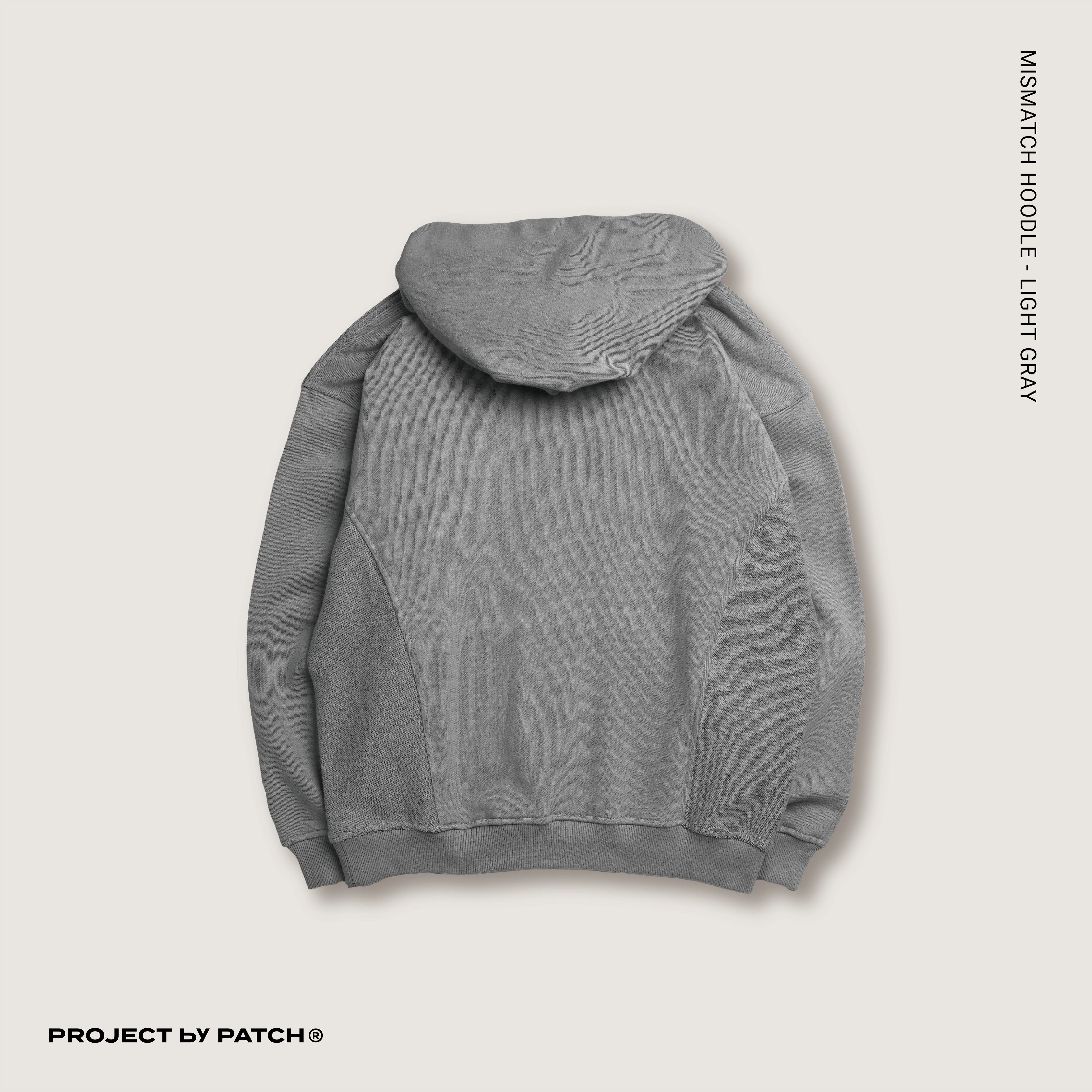 P.B.P - MISMATCH HOODIE - LIGHT GRAY