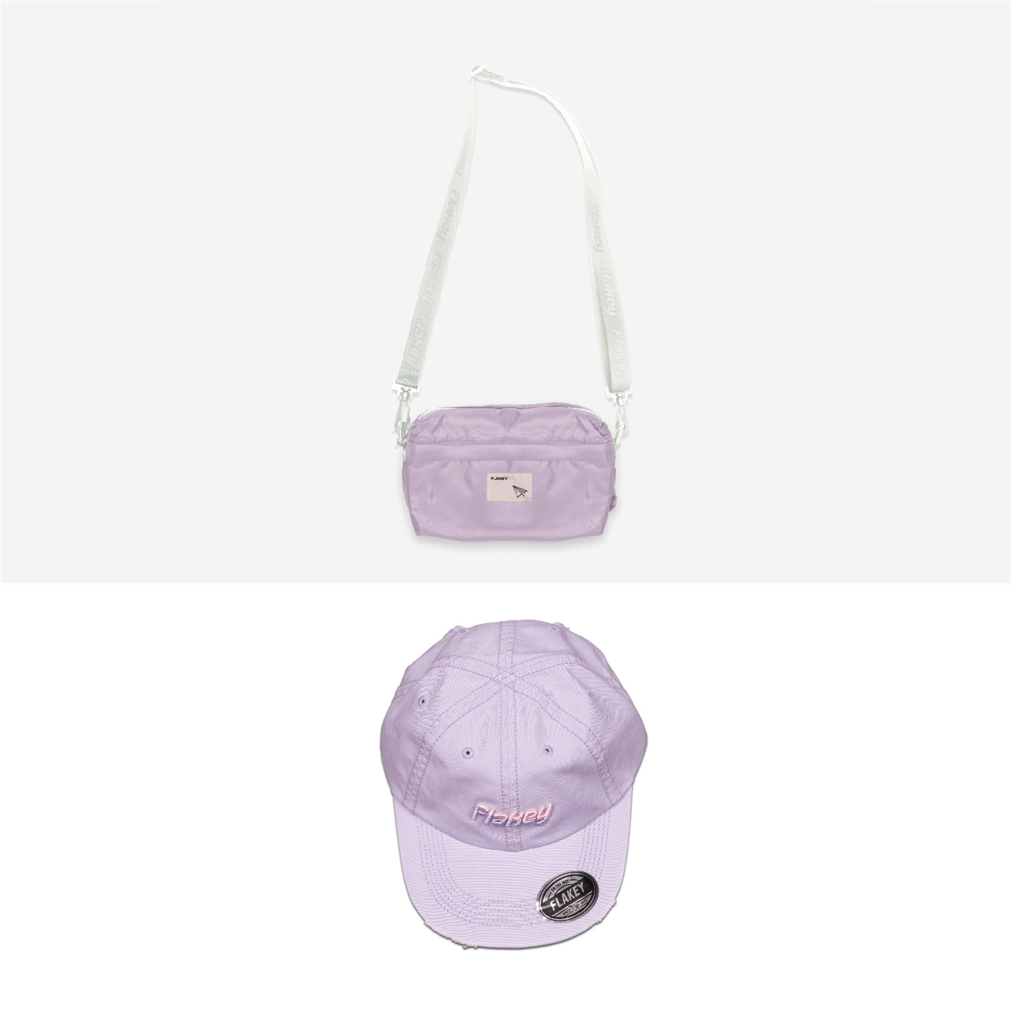 Candy Carnival 休閑風輕巧斜揹袋(粉紫) + logo cap (紫)套裝 (限量貨品)