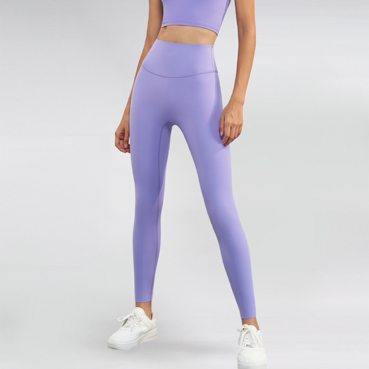 加厚高腰收腹無尷尬線裸感全長瑜珈/運動/緊身機能褲*