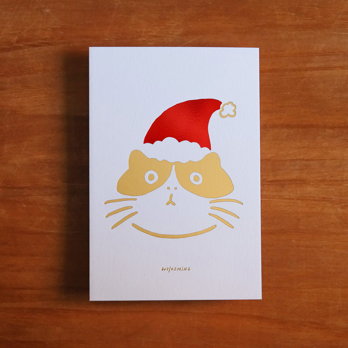WHOSMiNG「XMAS CAT」 燙金聖誕卡片