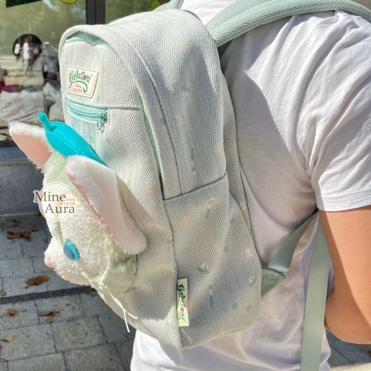 傑拉托尼 畫家貓 Gelatoni 絨毛大頭 造型 後背包 -上海迪士尼樂園