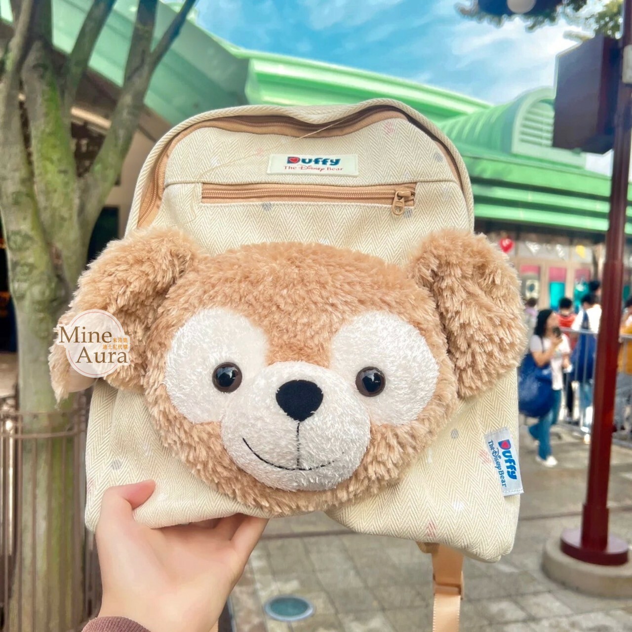 達菲 Duffy 絨毛大頭 造型 後背包 -上海迪士尼樂園