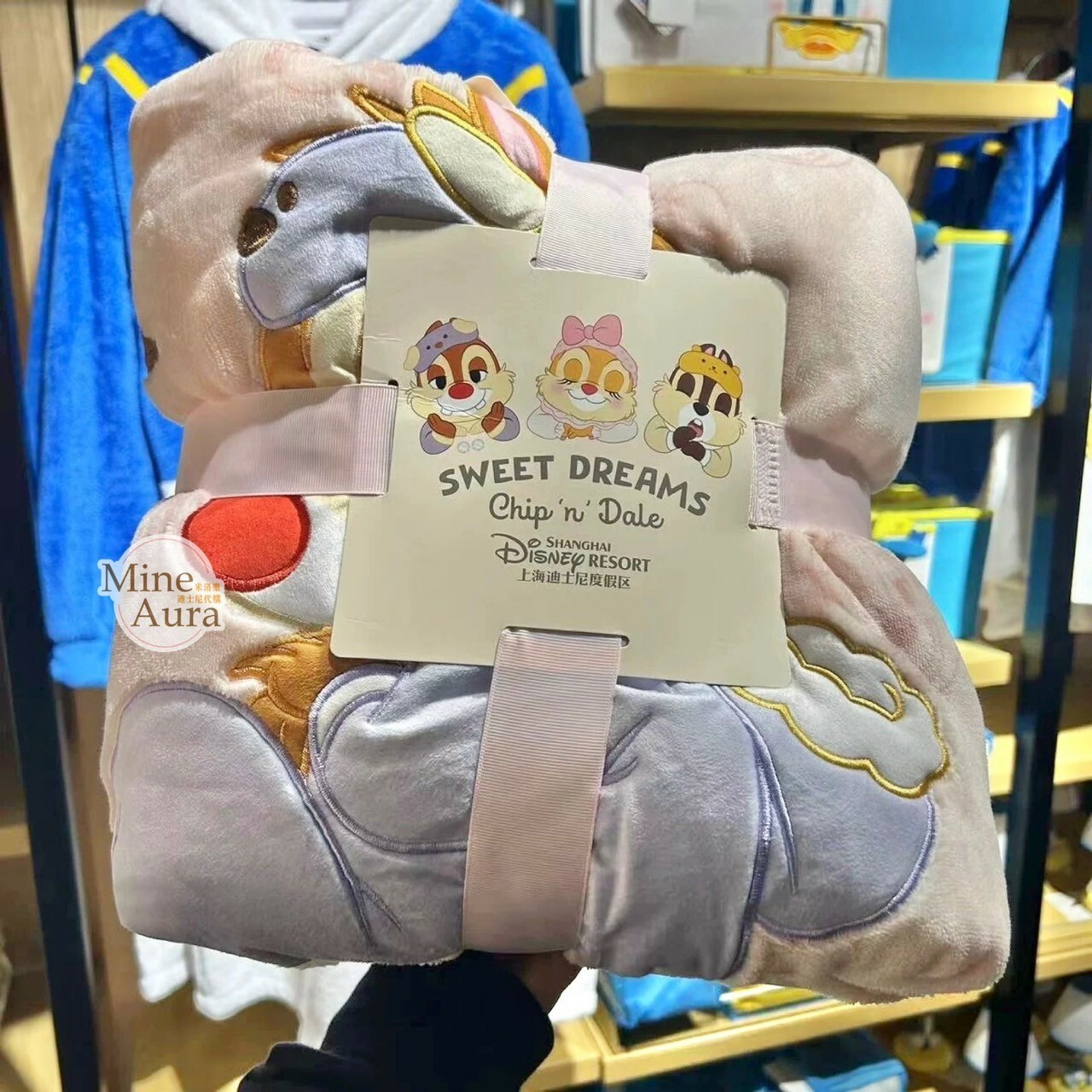 (限時特價) 甜夢睡顏 暖暖家居系列 奇奇蒂蒂 Chip 'n Dale 睡顏 圖案 毛毯 毯子 -上海迪士尼樂園