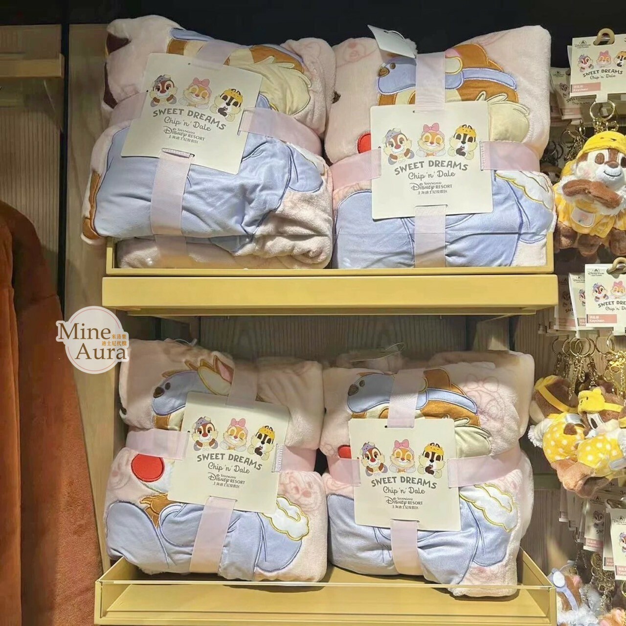 (限時特價) 甜夢睡顏 暖暖家居系列 奇奇蒂蒂 Chip 'n Dale 睡顏 圖案 毛毯 毯子 -上海迪士尼樂園