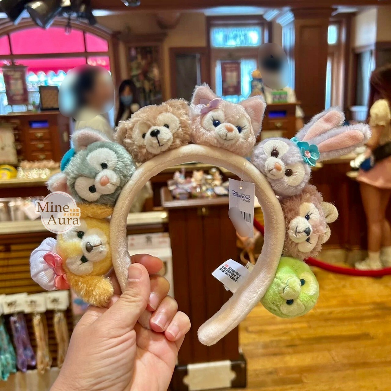 達菲 Duffy 與好友們 絨毛大頭 造型 髮圈 髮箍 D&F達菲系列 -香港迪士尼樂園