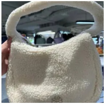 [S] MODERNWORKS MARK GONZALES WOMENS FLORY FLEECE HOBO BAG,IVORY, MG2303BG02-IV (SMW124)