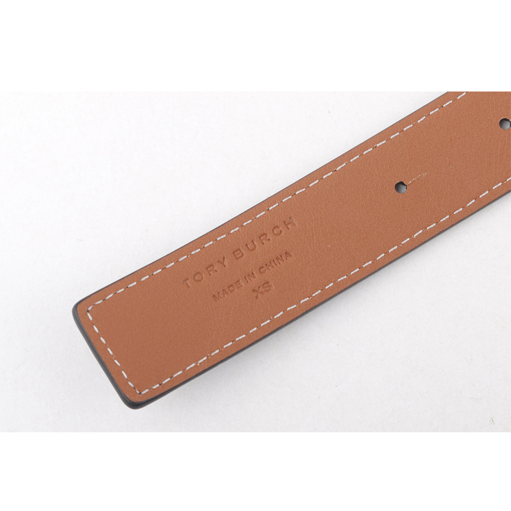 【TORY BURCH】Miller 素面皮革寬2.5cm雙面可用皮帶(黑色/焦糖色) 138935 001