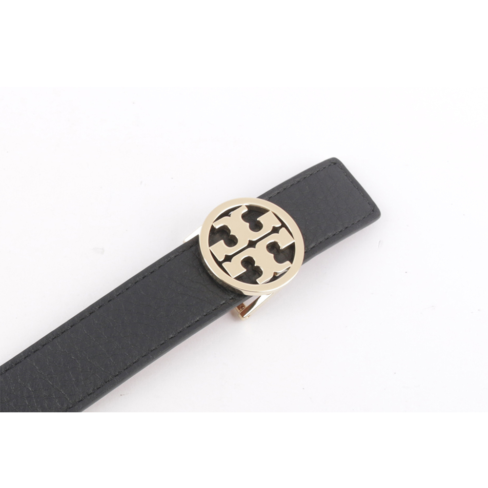【TORY BURCH】Miller 素面皮革寬2.5cm雙面可用皮帶(黑色/焦糖色) 138935 001