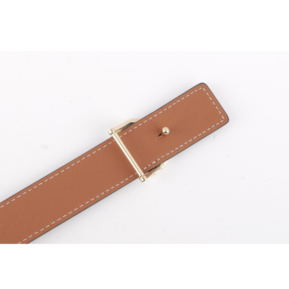 【TORY BURCH】Miller 素面皮革寬2.5cm雙面可用皮帶(黑色/焦糖色) 138935 001