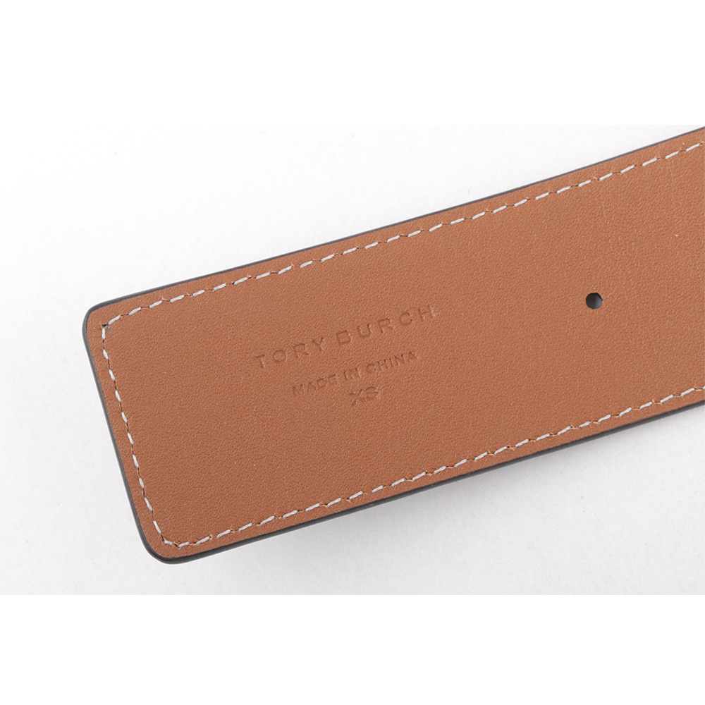 【TORY BURCH】Miller 素面皮革寬2.5cm雙面可用皮帶(黑色/焦糖色) 138935 001