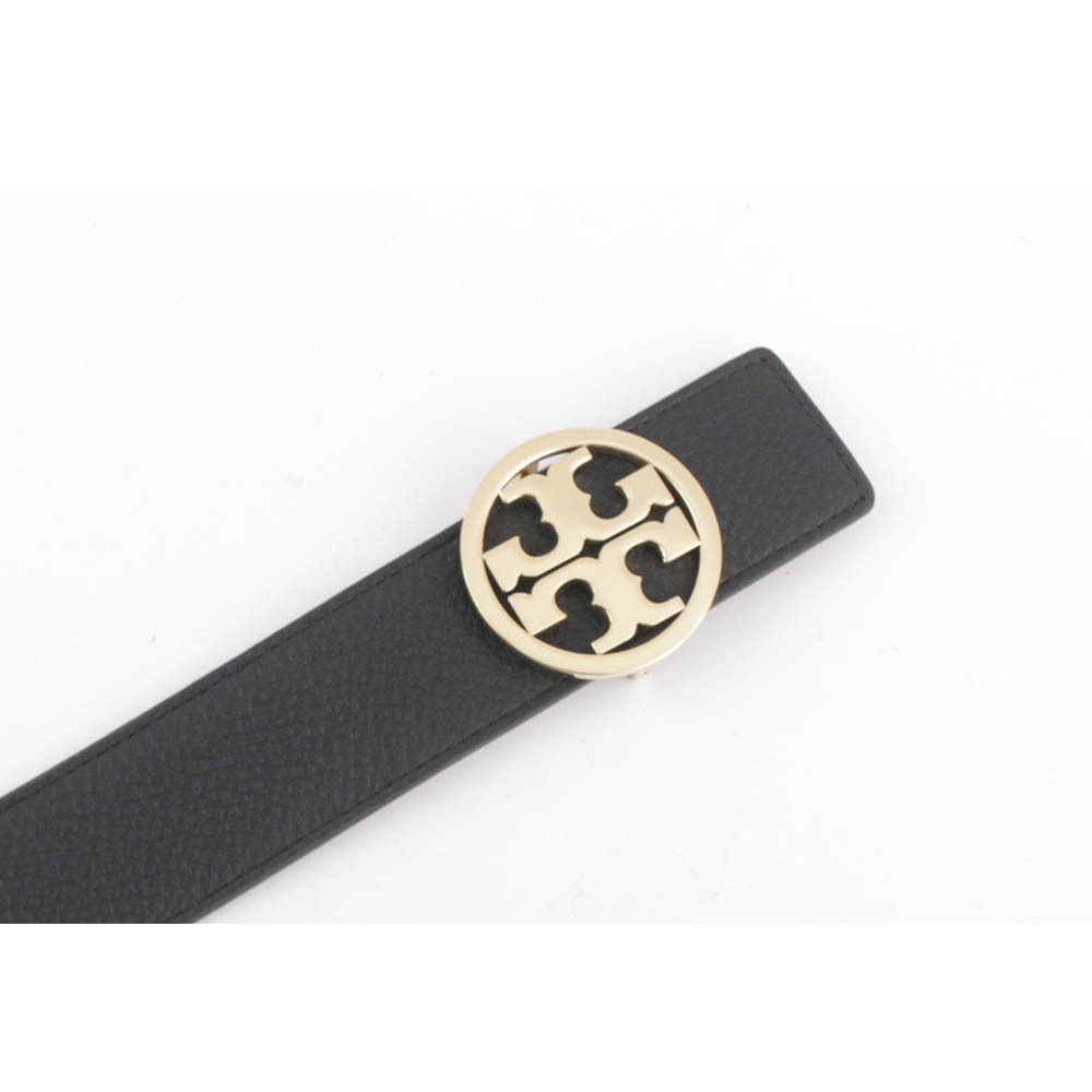 【TORY BURCH】Miller 素面皮革寬2.5cm雙面可用皮帶(黑色/焦糖色) 138935 001