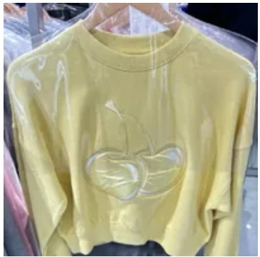 [S] MODERNWORKS KIRSH BIG CHERRY HOLOGRAM CROP SWEAT SHIRT,YELLOW, KKRSCTM506MYEA (SMW134)