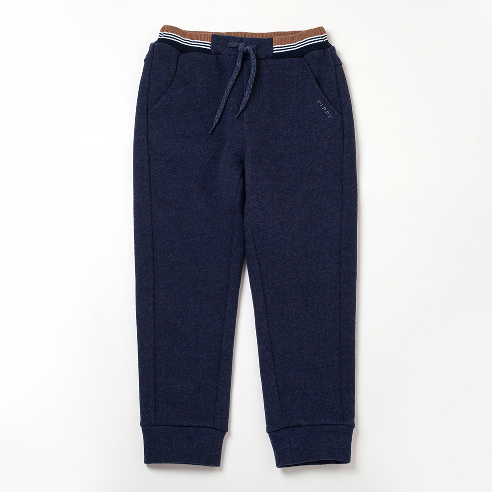 PIPPY休閒羅紋彈性棉長褲 深藍