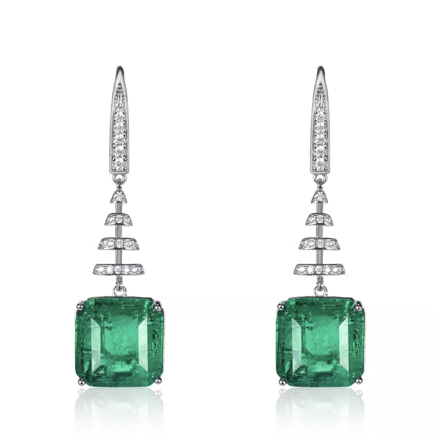 鑲木佐綠鋯石耳釘 925銀耳釘