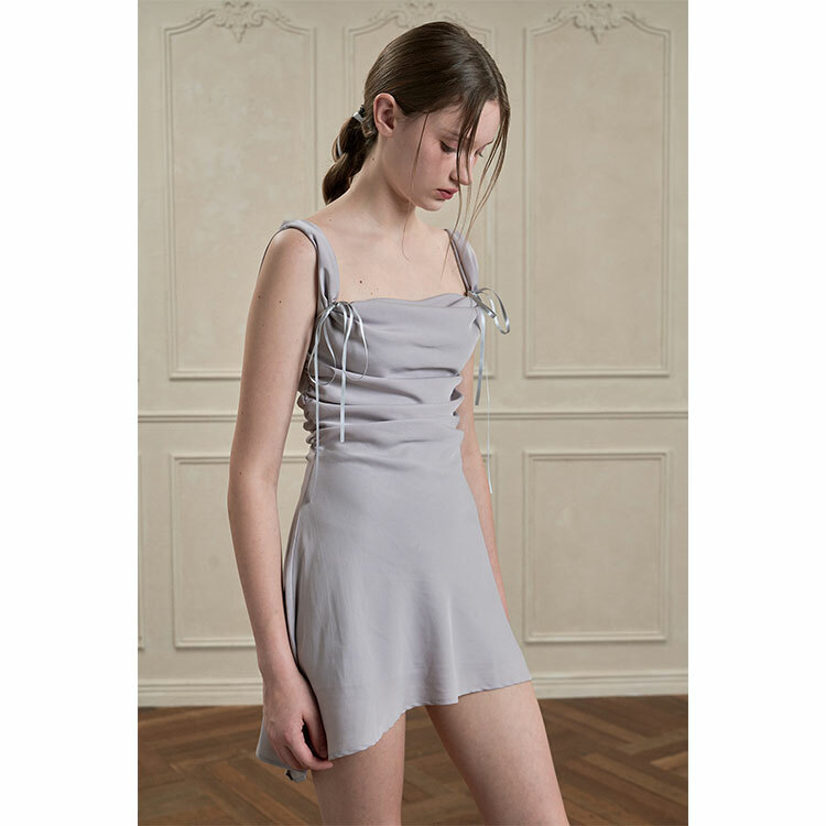 PAIN OR PLEASURE】【Online Exclusive】DEW COWL DRESS grey