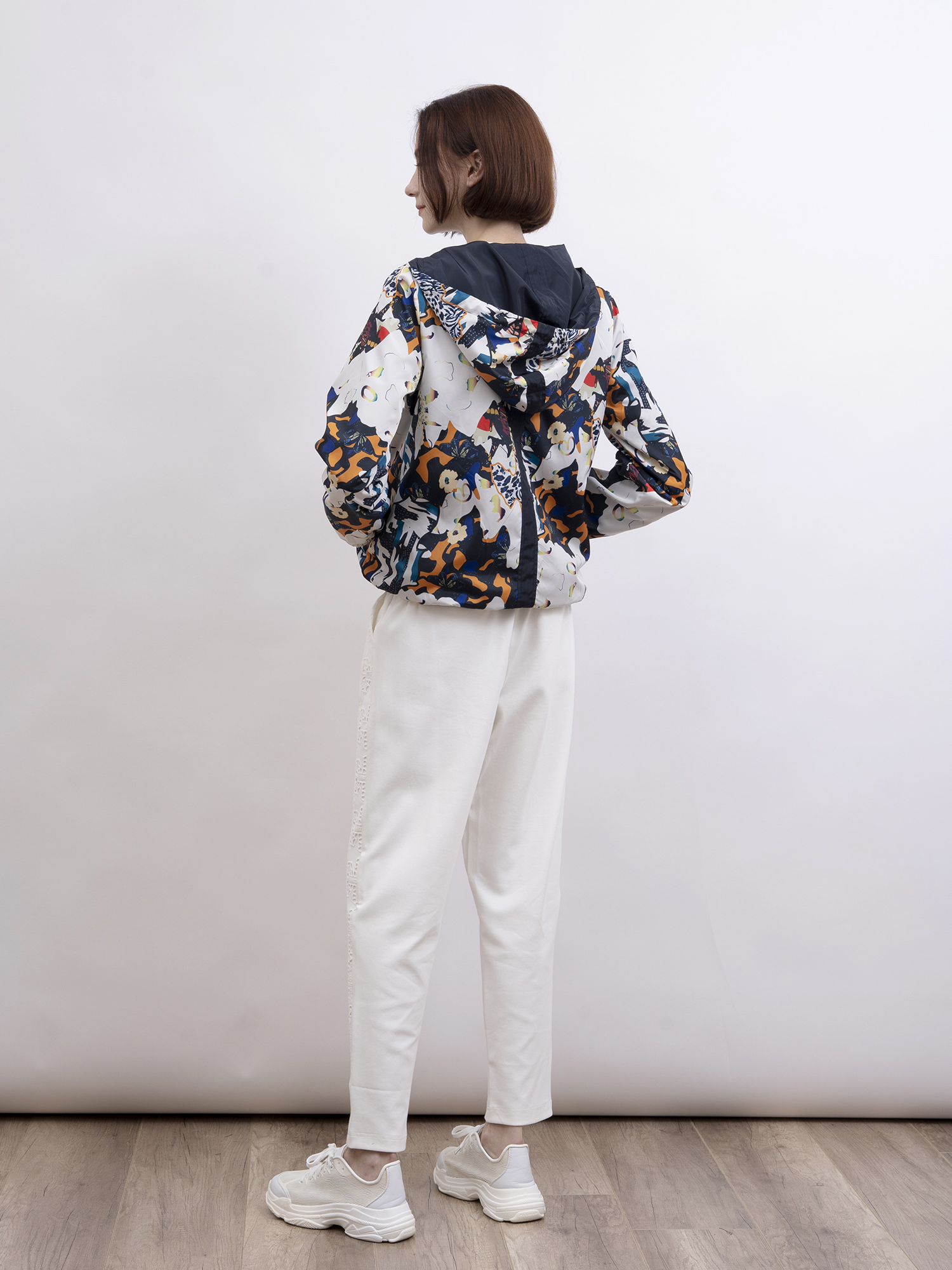 mi-tu 印花拉鍊風褸