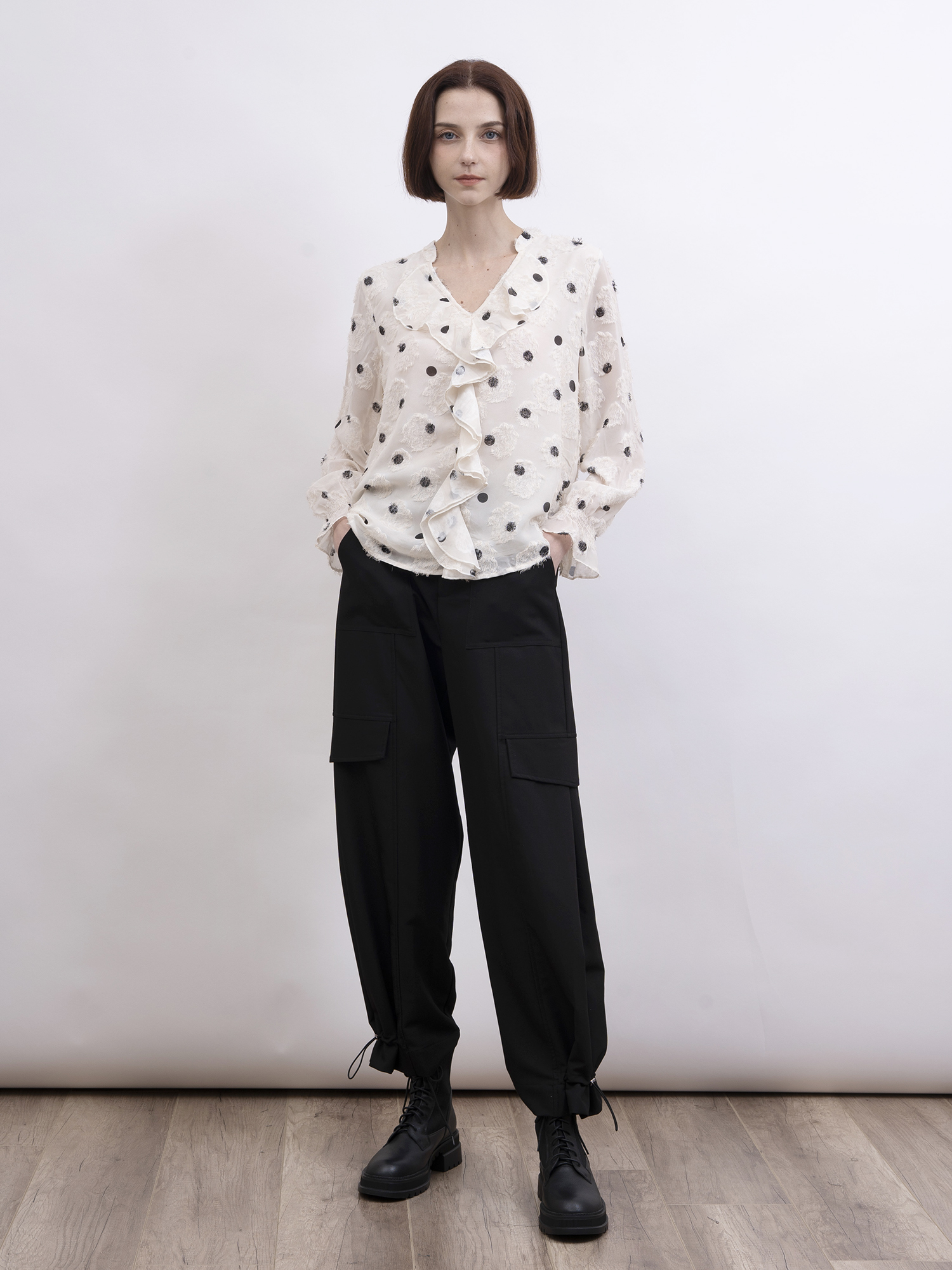 mi-tu 束腳工裝九分褲