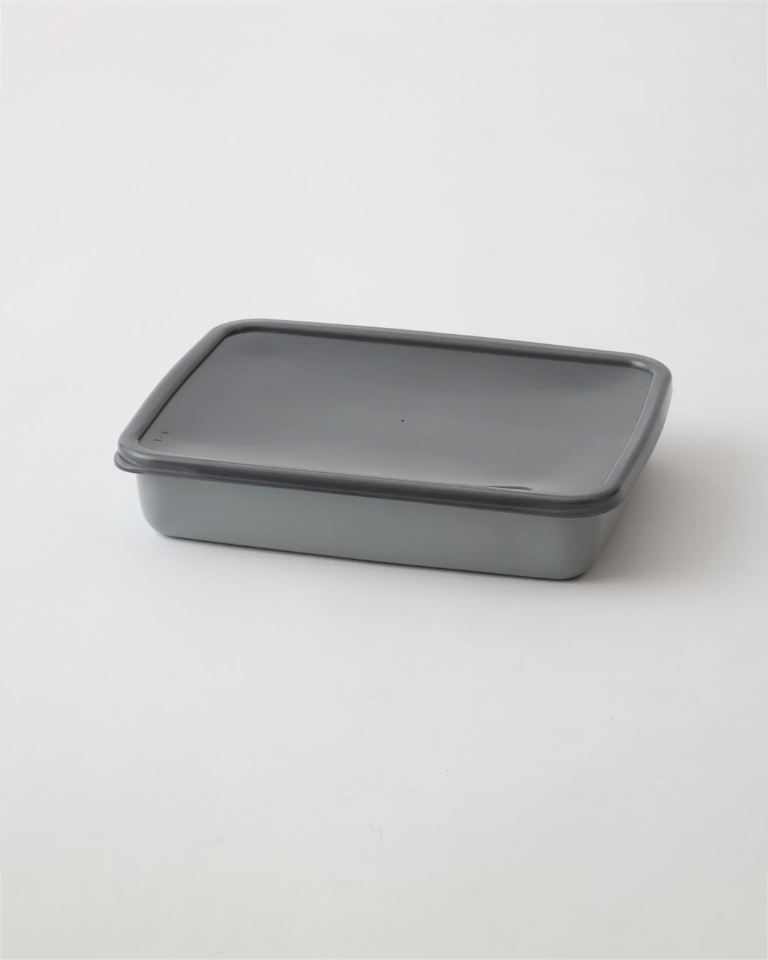 琺瑯長方淺型保存容器 L（膠蓋）灰｜野田琺瑯