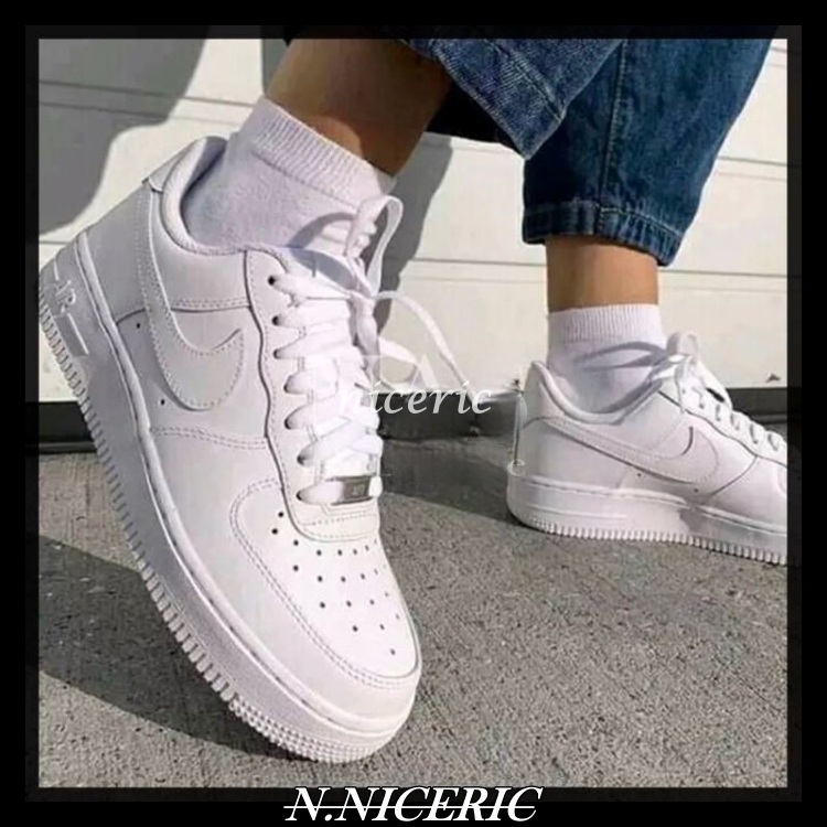[hao nice］Nike AIR FORCE AF1 耐吉空軍一號 經典款 全白 男女鞋 運動鞋 情侶鞋休閒鞋小白鞋