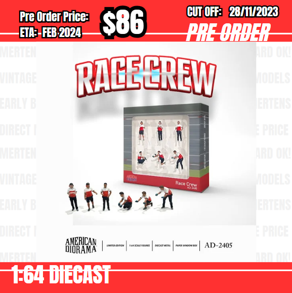 PO-$86 * American Diorama * 1:64 Figure Set: Race Crew [OD15/11]