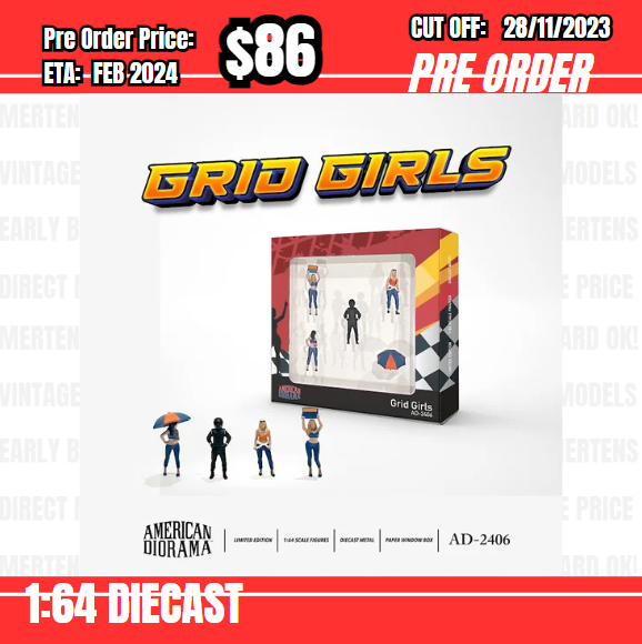 PO-$86 * American Diorama * 1:64 Figure Set: Grid Girls [OD15/11]