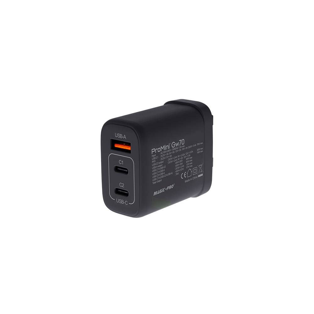 ProMini Gw70 雙PD3.0 + QC GaN 70W快速充電器