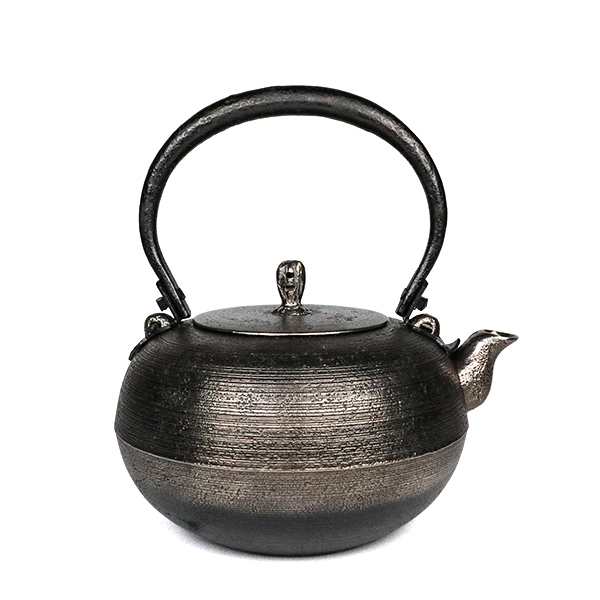 【薰山工房】小丸型 系目 砂鐵壺1.2L-座付柄軸
