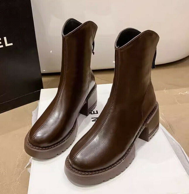 Block-heeled booties